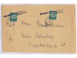 schwarzer L2  Wir Memeldeutsche sind frei! / Postamt Prökuls  und litauischer Stempel  Priekule  5.IV.39 auf Brief mit 2 x 6 