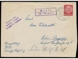 Brief mit seltenem Poststellen-Stempel  Preil (Kr Memel)  und Stempel Memel 1 22.7.40 nach Berlin, Frankatur 12 Pf., innerhal