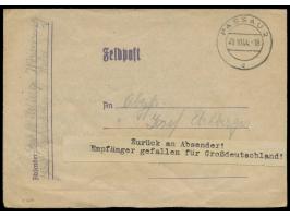 Feldpost-Faltbrief mit Stempel  Passau 2  20.10.44 an einen Obergefreiten bei der FPNr. 10707 A = Stab Panzer-Regiment 25 (7.