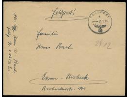 Seebrückenkopf Memel,  Feldpostbrief mit FPSt e 1.1.45 nach Essen, handschriftlicher Absender ... FPNr. 01652 E = 8. Kompanie