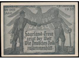 Sonderkarte  "Volksabstimmung an der Saar 13. Januar 1935"  - Saarland Treue zeigt der Welt wie Deutsches Volk zusammenhält",