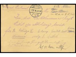 Belgien-Ganzsache 5 C. als Formblatt aufgebraucht mit hektografiertem Textzudruck "Kaiserl. Postamt ... In der Packkammer lie