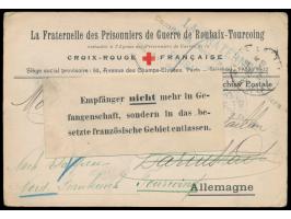 Karte des Französischen Roten Kreuz mit Stempel &nbsp;Paris &nbsp;28.10.16 an einen Franzosen im Kriegsgefangenenlager Darmst