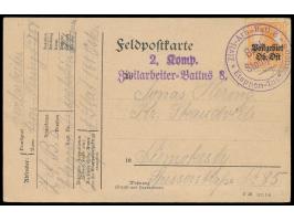 Postkarte eines &nbsp;Zivilarbeiters &nbsp;unter Verwendung einer Feldpost-Vordruckkarte und korrekt frankiert mit 7 1/2 Pf. 