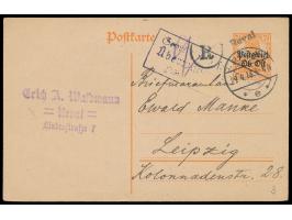 seltener L1  Reval  und Stempel  Riga   e  29.4.18 auf Ganzsache nach Leipzig, geschrieben am 27.4.18, Zensurstempel Riga und