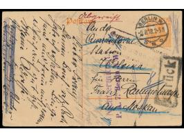 Ganzsache 7 1/2 Pf. mit Stempel Berlin W 8 9.8.18 an einen &quot;Rückwanderer&quot; aus Moskau in der &nbsp;Quarantäne-Statio