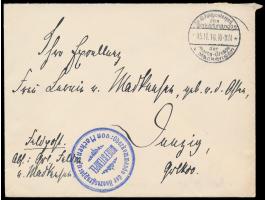 Stempel K. D. Feldpostexped. des Oberkommandos der Heeres-Gruppe v. Mackensen 15.11.16 auf Feldpostbrief mit vorderseitigem A