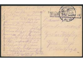 Ansichtskarte " Bahnhof einer Kriegseisenbahn in Frankreich.  Erbaut durch die Eisenbahn-Bau-Kompagnie No. 19" (Abb. Bahnhof 