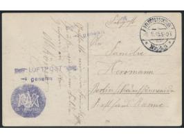 Foto-Ansichtskarte zweisitziges Aufklärungsflugzeug  Albatros C.I  mit seinem Piloten M. König, Stempel Feldpoststation Nr. 4