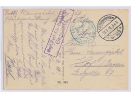 Stempel K. D. Feldpoststation Nr. 102 28.3.16 auf Ansichtskarte Eply nach Hof, blauer ovaler Briefstempel K. B. Festungs-Eise