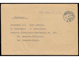 Feldpostbrief mit Absenderangabe "Vizefeldw. Bauer,  Kaiserl. Deutsche Gesandtschaft Athen. ", befördert mit Kurierpost des A