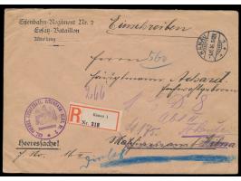 Einschreibbrief-Heeressache mit Stempel  Hanau  1.11.16 an das Maschinenamt in Wilna, Absendereindruck und Briefstempel  Kgl.