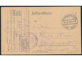 Feldpost-Vordruckkarte mit rückseitigem  Bildzudruck  der  Feldflieger-Abteilung Nr. 66,  Stempel K. D. Feldpoststation Nr. 1