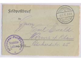 Stempel K. D. Feldpostexped. der 6. Infanterie-Div. a 5.1.17 und Briefstempel  Argonnen-Feldbahn / Betriebsleitung  auf Feldp