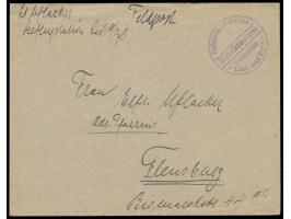 Briefstempel  Kaiserliche Marine / Seeflugstation List auf Sylt  als alleiniger Aufgabestempel auf Feldpostbrief nach Flensbu
