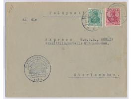 Firmenbrief aus   Sofia  über die Deutsche Feldpost nach Deutschland, Frankatur 5 Pf. und 10 Pf., Stempel  Deutsche Feldpost 