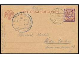 Ukraine,  aptierter Stempel  K. D. Feldpost ...  15.9.18 und Briefstempel ... Kgl. Preuss. Kriegsministeriums für die Ukraine