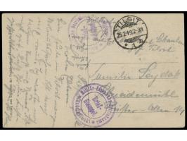 Stempel &nbsp;Tilsit 1 &nbsp;25.2.19 und Briefstempel &nbsp;Militär-Eisenbahn Betriebsamt Radziwiliszki &nbsp;auf Feldpostkar