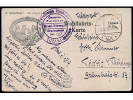 Stempel  Deutsche Feldpost 168  2.5.19 (im oberen Teil undeutlich abgeschlagen) und großer Briefstempel  Freikorps Rieckhoff 