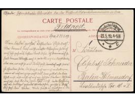 Tarnstempel  Deutsche Feldpost C  23.5.19 auf Ansichtskarte  Spa  nach Berlin, vorderseitig Absender "Geheimsekretär Schneide