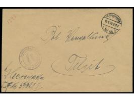 Grenzschutz Ost,  Stempel  K. D. Feldpoststation Nr. 175 a  12.8.19 (Standort Tilsit) auf Dienstbrief "Heeressache" nach Tils