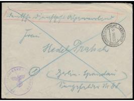 Stempel &nbsp;DDP Alpenvorland Schlanders &nbsp;25.10.44 auf Feldpostbrief nach Berlin, Dienstsiegel &nbsp;Polizeiregiment Sc