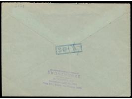 50 H. und 2 x 3 K. Hitler auf  Luftpost-Einschreibbrief  mit Stempel  Prag 1  15.12.42 nach Stockholm, vorderseitig gedruckte