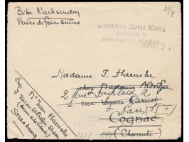 Juli 1940: Brief aus dem besetztem Strasbourg nach Cognac, vor Aufnahme des Postverkehrs mit Frankreich, befördert durch Verm