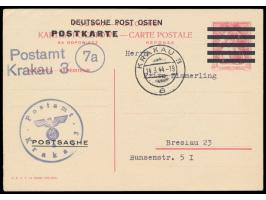 Postsachenkarte:  Polen-Ganzsache 30 Gr. (Antwortteil) mit Überdruck der Versandstelle Krakau, ArGe PSK 6 / XXIII, Stempel  K