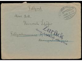 Feldpostbrief  aus Klein-Eicholzheim bei Aschaffenburg mit Bahnpoststempel Mannheim - Würzburg 24.7.44 an FPNr. M 45879 B, Ma