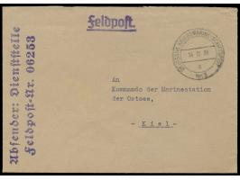 Stempel  Deutsche Kriegsmarine-Schiffspost Nr. 3 c  14.11.39 auf Feldpost-Dienstbrief nach Kiel, Absenderstempel Dienststelle