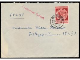 Brief mit Sondermarken-Frankatur 12 + 38 Pf., Stempel Bad Nauheim 15.5.40, an FPNr. 18271 = 1. Kompanie Infanterie-Divisions-