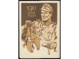 Feldpost-Bildkarte  "1941 Sieg Heil", Entwurf u. Druck Korpskartenstelle Mot. 418, FPSt 22.12.40, Absender FPNr. 07820 = Regi