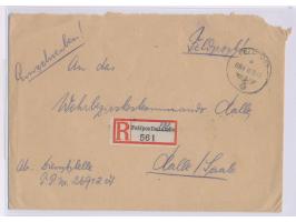 FPSt mit Kenn-Nr. 684 10.9.41, FPA 194, auf Einschreibbrief,  R-Zettel Feldpostleitstelle  handschriftlich abgeändert, Absend