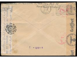 Feldpostbrief mit stummem Maschinenstempel (von Hamburg) 30.3.42 portofreie Interniertensendung and einen Deutschen im  Inter