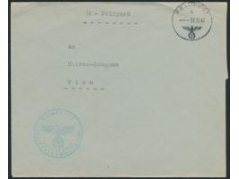Dienstbrief mit FPSt 23.11.42 nach Wien, Absender und Briefstempel Dienststelle FPNr. 46000 = Stab u. Propaganda-Zug (= Panze