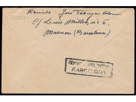 unfrankierter Feldpostbrief aus Spanien mit Stempel Masnou (Barcelona) 22.9.43 an FPNr. 46630 = Spanisches Kriegslazarett Wil