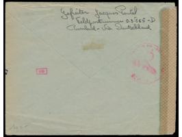 Luft-Feldpostbrief mit zwei Zulassungsmarken nach Paris, FPSt d 2.12.43, Absender ist französischer Freiwilliger, rückseitig 