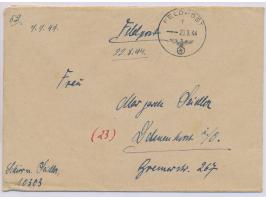 Brief mit vorderseitiger Absender-Angabe ... FPNr. 10303 = &nbsp;Stab Sturm. Brigade Rhodos &nbsp;nach Delmenhorst, Feldposts