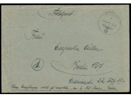 Ostpreußen-Kessel,  Brief mit FPSt UB e 12.3.45 nach Berlin, handschriftlicher Absender ... FPNr. 16435 A = Regimentsstab Gre