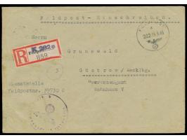 Einschreibbrief mit FPSt mit Kenn-Nr. 282 15.3.45 und entsprechendem R-Zettel, FPA1548,  im Ostpreußen-Kessel,  Absender Dien