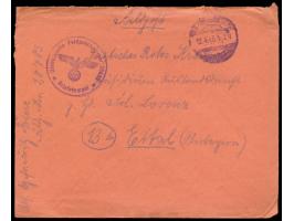 Hela / Westpreußen: &nbsp;Brief mit stummem Stempel &nbsp;12.4.45 , vorderseitiger Absender ... FPNr. 20783 = 13. Kompanie Gr