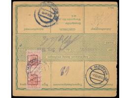 Postanweisung  auf 29 K. (österreichisches Formular), Frankatur 3 H., 20 h. und 2 x 25 H. (Stempelgebühr durch Briefmarke abg