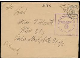 Feldpostbrief eines Gefangenen im Wehrmachtgefängnis Glatz (Donjon-Kaserne) mit Briefstempel und Stempel Glatz 1 2.4.40 nach 