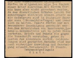 Feldpostbrief eines Gefangenen im Wehrmachtgefängnis Glatz (Donjon-Kaserne) mit Briefstempel und Stempel Glatz 1 2.4.40 nach 