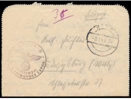 KZ Lublin-Majdanek, &nbsp;Feldpostkartenbrief mit stummem Stempel 2.9.41, Briefstempel &nbsp;Waffen-SS / SS-St. O. Verwaltung