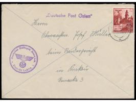 24 Gr. Generalgouvernement auf Brief mit Absenderstempel  Deutsches Gefängnis Janow-Lub.  (= Lubelski), Absender ist ein Ober