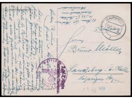 Konzentrationslager Mauthausen, &nbsp;Feldpostkarte mit Stempel Mauthausen 22.5.42 nach Landsberg, Briefstempel &nbsp;Waffen-