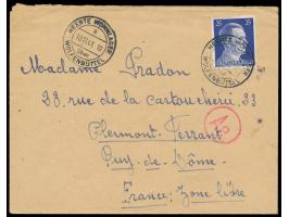 25 Pf. Hitler mit seltenem Stempel  Heerte Wohnlager über Wolfenbüttel  10.11.43 auf Brief eines französischen Zwangsarbeiter