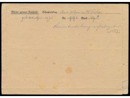 Konzentrationslager Herzogenbusch,  Vordruck-Faltbrief mit Druckvermerk "KL/75/4.43 5.000.000, innen Auszug der Lagerordnung,